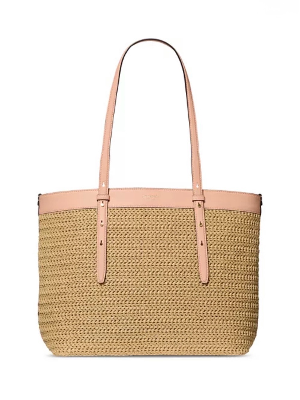 Kate Spade Do It All Straw Tote Bag - Leather Handled Straw Beach Carryall, NWT